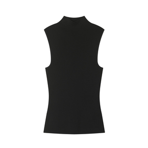 Fabricant de pulls <span class=keywords><strong>sans</strong></span> manches en <span class=keywords><strong>tricot</strong></span> côtelé à col montant en fil glacé pour femmes, OEM ODM - Product Image 2