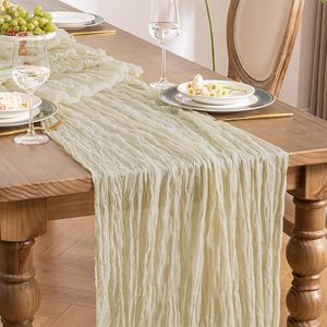 <span class=keywords><strong>Runner</strong></span> da Tavola in Garza Tessuta Stile Boho Tinta Unita <span class=keywords><strong>Beige</strong></span> 300x90cm per Matrimoni, Feste di Compleanno, Baby Shower, Eventi Natalizi - Product Image 1