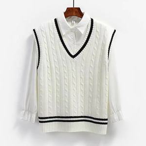 Primavera e autunno gilet in <span class=keywords><strong>cotone</strong></span> personalizzato da uomo maglione senza maniche con <span class=keywords><strong>scollo</strong></span> a <span class=keywords><strong>V</strong></span> intrecciato intrecciato - Product Image 3