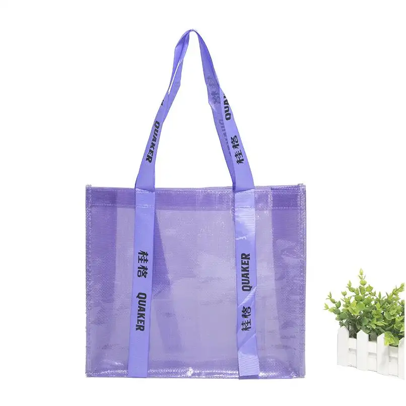 Sac à provisions réutilisable bolsas transparent para mujer main Pvc pour femme pochette écologique sac de plage en plastique pour blanchisserie