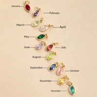 Colgante de Piedra de Nacimiento con Certificación CE, Chapado en Oro de 18K, Collar de Cobre, Accesorios DIY, Zirconia Ovalada de Colores