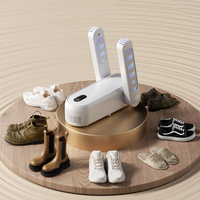Nouveau Séchoir à Chaussures Électrique Intelligent Portable pour la Maison, à Température Constante et Minuteur, avec Quatre Barres Chauffantes, Pliable et Séchage Rapide, pour l'Hiver