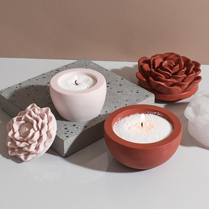 Moules en silicone pour résine époxy DIY, fleurs de pivoine et de camélia, coupelles à bougies, pots de rangement, boîtes de rangement, créations en plâtre - Product Image 2
