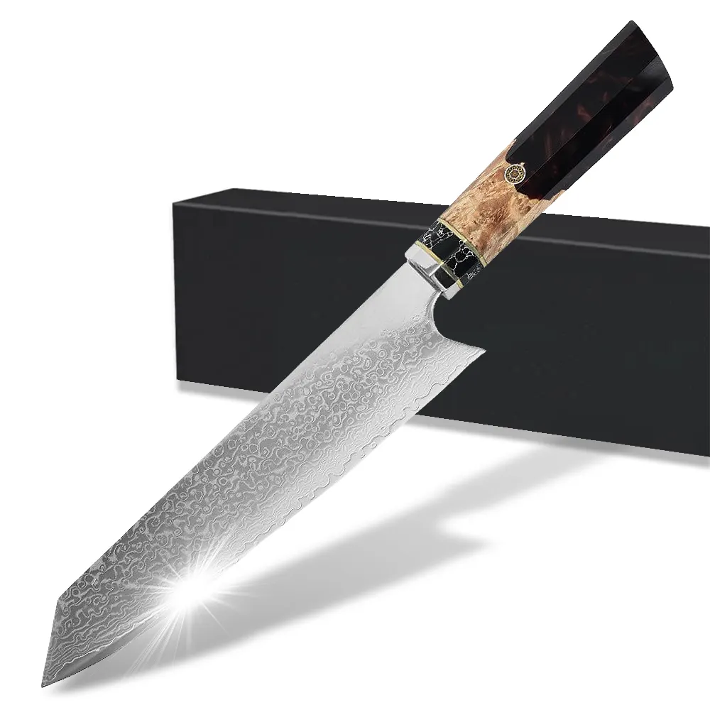 Hộp Quà Tặng nhựa xử lý nấu ăn nhà bếp Dao đầu bếp Nhật Bản VG10 Damascus 8 inch kiritsuke dao