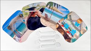 Ventagli portatili quadrati in PET per sublimazione, personalizzabili con LOGO, ideali per ospiti, chiese e uso quotidiano - Product Image 4