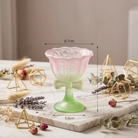 Gobelet en verre dégradé de luxe en gros avec motif nœud papillon |   Verre à vin en cristal fait main pour mariage, fête nuptiale, cadeau de douche nuptiale