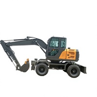 Mini-excavatrice sur roues JH9075 de 7,5 tonnes, diesel, 4x4, hydraulique, avec lame de bulldozer, certifiée CE, excavatrice chinoise à vendre