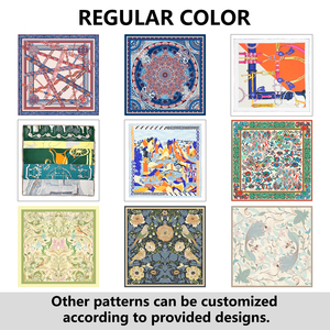 وشاح مربع مطبوع رقمياً بتصميم مائل بأقل سعر بالجملة، وشاح فاخر 100% من حرير التوت - Product Image 6