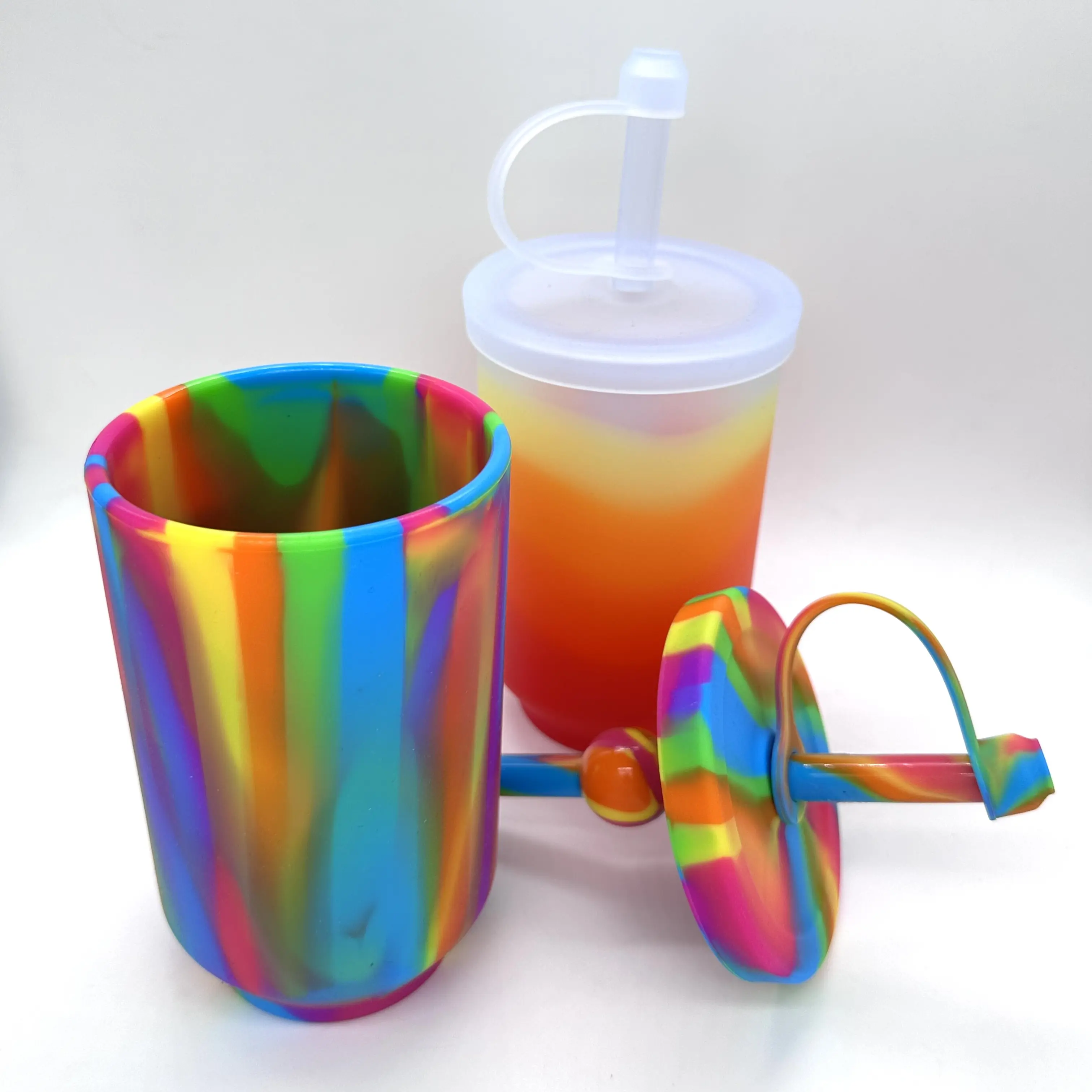 Tasse à boire incassable personnalisée pour bière et vin Gobelets en silicone de 12 onces pour les fêtes Verres à pinte en silicone réutilisables