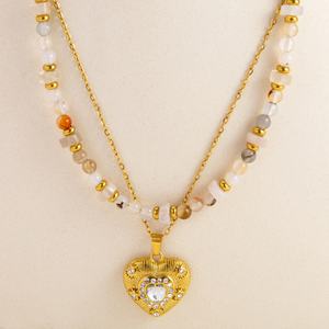 Fashionable 18K Gold Heart-Shape <b>Titanium</b> Steel Link <b>Chain</b> for Women Non-Fading High-End Jewelry - Product Image 2