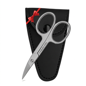 Ciseaux à ongles incurvés en acier inoxydable de qualité supérieure pour les soins de beauté, coupe des poils du nez, de la moustache et de la barbe - Pliables pour gauchers - Product Image 1