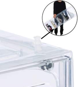 Caja Organizadora de Zapatos Apilable de Plástico PP Transparente Grande de 9 Compartimentos, Estante Plegable para Zapatos, Contenedor para Zapatillas - Product Image 4