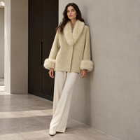 Manteau en cachemire tissé respirant pour femme, grande taille, élégant, en laine, collection Hiver 2026