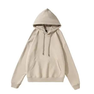 Poids lourd 420g grand sweat à capuche à épaule bouclée pour hommes et femmes couleur unie motif personnalisé français polaire épaissi manteau ample