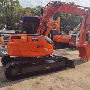 Miniexcavadora sobre orugas Hitachi 7,5 T ZX75 de alta calidad ZAXIS 75 excavadora usada bajas horas de trabajo EPA CE motor Precio venta - Product Image 4
