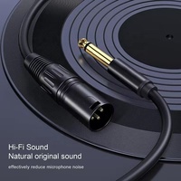 3-Pin XLR Audio Male ke Jack 6.35MM 6.5MM, kabel mikrofon Audio Stereo Mono untuk gitar