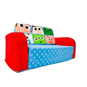 Cartoon modular kids children sofa couch lounger chair fold out sofa bed futon kit a set for toddlers age under 7 age