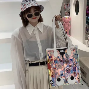 Stilvolle Marke dünne Handtasche mit PU-Tasche bunte Schulter-Einkaufstasche für Frauen