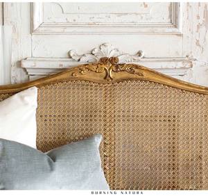 Custom-Made French Retro Fashion High-End 2 orang Weave Sofa rotan kursi kayu Solid ukiran mewah ruang tamu Furniture - Product Image 5