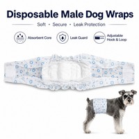 Bandes Abdominales Jetables pour Chiens Mâles, Réglables, Anti-Fuites, en Film PE Non Tissé Doux, Super Absorbantes, pour Incontinence, Personnalisation OEM