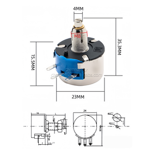 Wholesale WX14-11 Rotary Wirewound <strong>Potentiometer</strong> with Locking 3W <strong>1K</strong> 2K2 4K7 10K 20K 22K <strong>Ohm</strong> Single-turn Wire Wound <strong>Potentiometer</strong> - Product Image 5