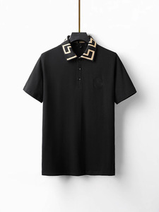 เสื้อเชิ้ตแขนสั้นสีขาวสำหรับผู้ชาย ดีไซน์ประดับเพชร ผ้าถักนิตติ้ง คอตตอน ระบายอากาศได้ดี กันยับ ทรงปกติ - Product Image 3