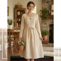 Tissu Jacquard Teint en Fil 100% Coton 156 g/m² à Petites Fleurs et Rayures en Coton pour Vêtements Cottagecore, Vestes et Vêtements Féminins