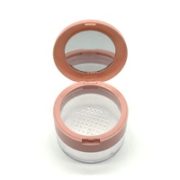 Conteneur vide personnalisé pour poudre libre, pot cosmétique transparent avec couvercle tamis, boîte ronde pour poudre de maquillage pour marque de beauté