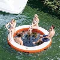 Hamac flottant gonflable rond avec filet, tapis de soleil gonflable, accessoire flottant, équipement de jeu pour piscine et mer