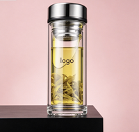 Bouteille d'eau en verre isotherme écologique avec filtre à thé - Commandes en gros pour cafés, cadeaux d'entreprise et hydratation quotidienne