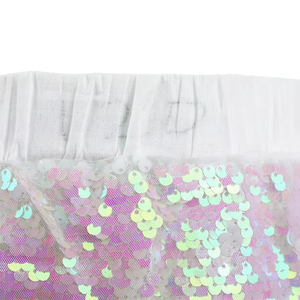 Set Gonna Lucida per Bambine con Paillettes, Tulle a Sirena, Orlo Arricciato, Iridescente, Aderente, con Fiocco, Vita Elastica, per Feste Danzanti, Rosa - Product Image 3