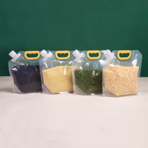 Sac de rangement transparent pour <span class=keywords><strong>grains</strong></span> et <span class=keywords><strong>grains</strong></span> divers clair ménage riz nourriture pour animaux refermable debout buse bec pochette - Product Image 4