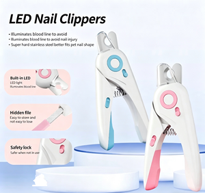 กรรไกรตัดเล็บสัตว์เลี้ยงแบบ LED พร้อมตัวป้องกันความปลอดภัย เครื่องมือกรูมมิ่งระดับมืออาชีพสำหรับสุนัขและแมว - Product Image 6