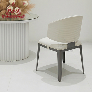 FUMAI Modern Hotel <b>Chair</b> PU Leather Solid Back Tapered Leg <b>Stackable</b> Contemporary Indoor Furniture - Product Image 3