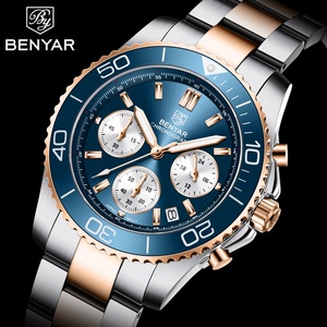 Reloj de Cuarzo BENYAR S002 para Hombre, Acero Inoxidable, Resistente al Agua 100m, Multifuncional, Deportivo, Cronógrafo, Reloj Masculino - Product Image 2