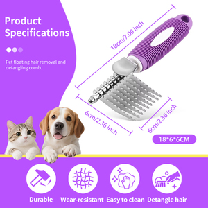 Raclette double face en acier inoxydable pour animaux de compagnie, écologique, sans douleur, facile <span class=keywords><strong>à</strong></span> démêler, pour petits animaux - Product Image 2