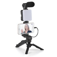 Kit d'éclairage LED Streaming Tripod Stand Microphone Handheld Square Pattern Music Studio Equipment for TikTok Camera Recording