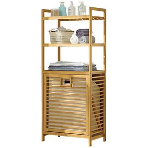Support de rangement multifonctionnel en <span class=keywords><strong>bambou</strong></span> pour toilettes pour le salon de la maison comprenant un panier à linge sale Meubles de salle de bain - Product Image 1