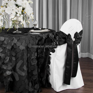Nappe ronde élégante pour banquet Nappe de mariage en <span class=keywords><strong>taffetas</strong></span> à volants - Product Image 2