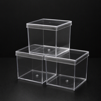 Gobelets carrés jetables en plastique avec couvercles pour mousse, pudding, gelée, parfait - pour fêtes, buffets et événements de restauration
