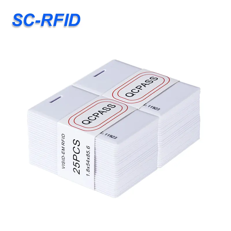 Tarjeta RFID de 125Khz ISO14443A CR80 TK4100 EM4100 HT4168 Tarjeta gruesa de PVC en blanco