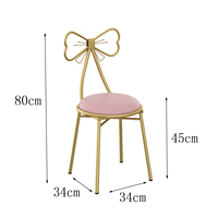 Modernen Komfort Make-Up Eitelkeit Stuhl Hocker Nette Schmetterling Hocker Stuhl Hocker Bank Metall Bench Beine Gold Esszimmer Stuhl