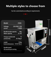 Machine à nouilles italienne pour restaurant avec moteur, en acier inoxydable 304, capacité de 40 kg/h, entièrement automatique pour la distribution de nouilles