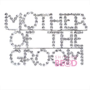 Mode lettres épinglette mère du marié nom personnalisé mot/lettre grand-mère <span class=keywords><strong>de</strong></span> la mariée cristal strass broches broche - Product Image 1