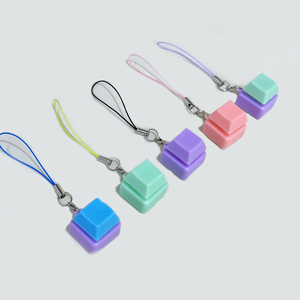Desain kustom Keycap Fidget gantungan kunci Keycap Keyboard klik Fidget Logo gantungan kunci beberapa pilihan warna mainan Stim pereda stres - Product Image 3