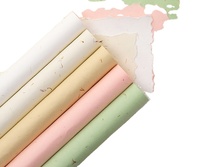 Kertas Pembungkus Bunga Evergreenwrap, Mudah Disobek, Tepi Kelopak Tidak Beraturan, Kertas Pulp Kayu Mentah, Kertas Kerajinan Tangan DIY, Kertas Pembungkus Buket Bunga
