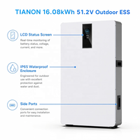 Batterie solaire hybride LiFePO4 pour ferme et jardin, système de stockage d'énergie extérieur (ESS) IP65, 51.2V 314Ah, CAN AC