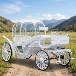 Carrosse royal exclusif à chevaux, couleur unie, en forme de citrouille, pour les célébrations festives et les parcs d'attractions - Product Image 6
