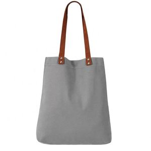 Sac fourre-tout en toile imprimée avec logo personnalisé, nouveau design, couleur coton, poignées marron, sac à bandoulière tendance, poignée en cuir - Product Image 5