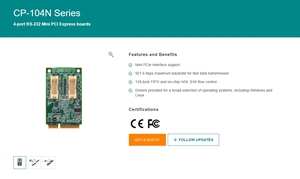 Moxa PCIe/upci/<span class=keywords><strong>PCI</strong></span> thẻ nối tiếp CP-104N-T-Wired RS-232 <span class=keywords><strong>4</strong></span> cổng Mini <span class=keywords><strong>PCI</strong></span> <span class=keywords><strong>Express</strong></span> - Product Image 6